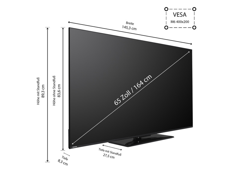 Gehe zu Vollbildansicht: TOSHIBA Fernseher »UV3463DAW« VIDAA Smart TV 4K UHD - Bild 9