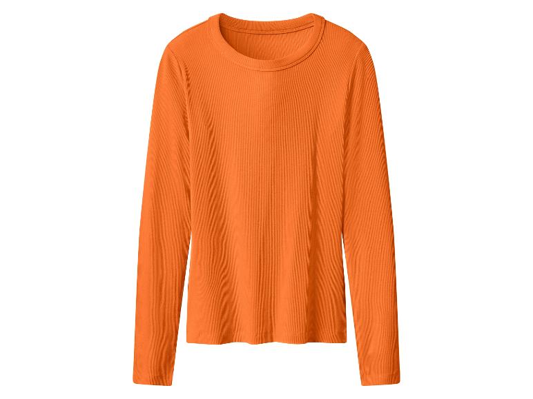 Orange geripptes Langarm-T-Shirt