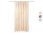 Beige Duschvorhang mit geometrischem Muster.