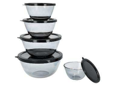 SILVERCREST® - Glasschüssel-Set, 5-tlg. (Schwarz)