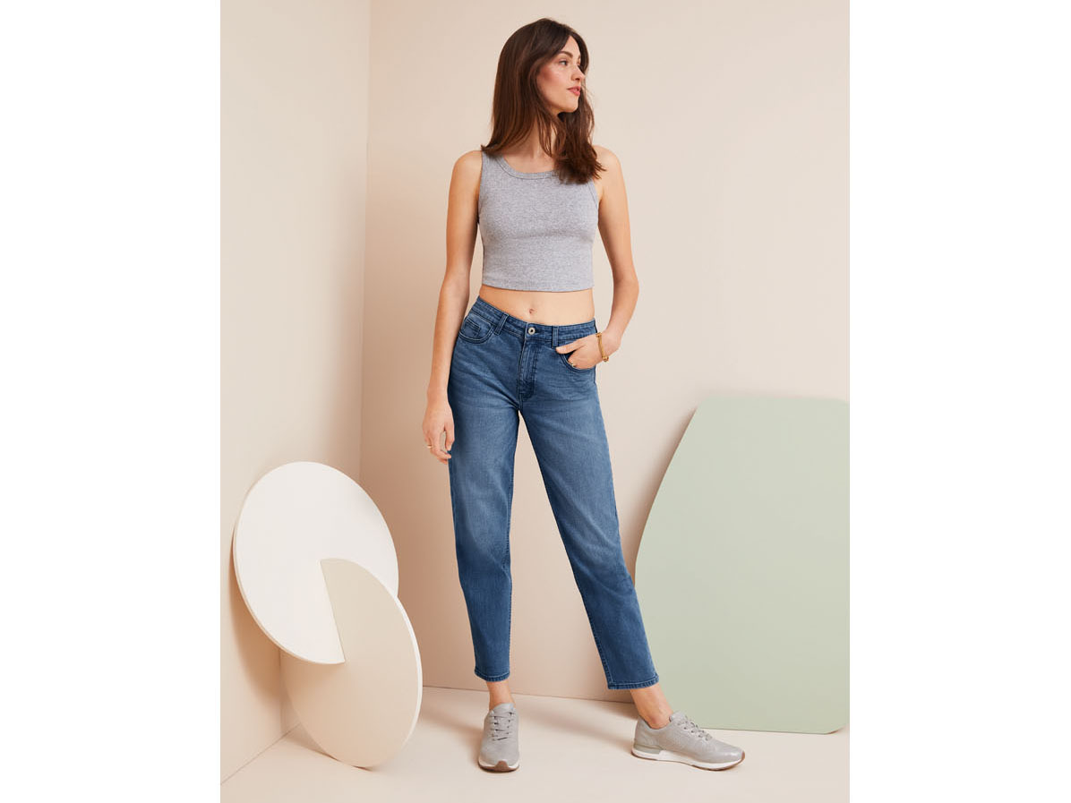 Thumbnail - esmara® Damen Jeans Mom Fit (Blau, 34)