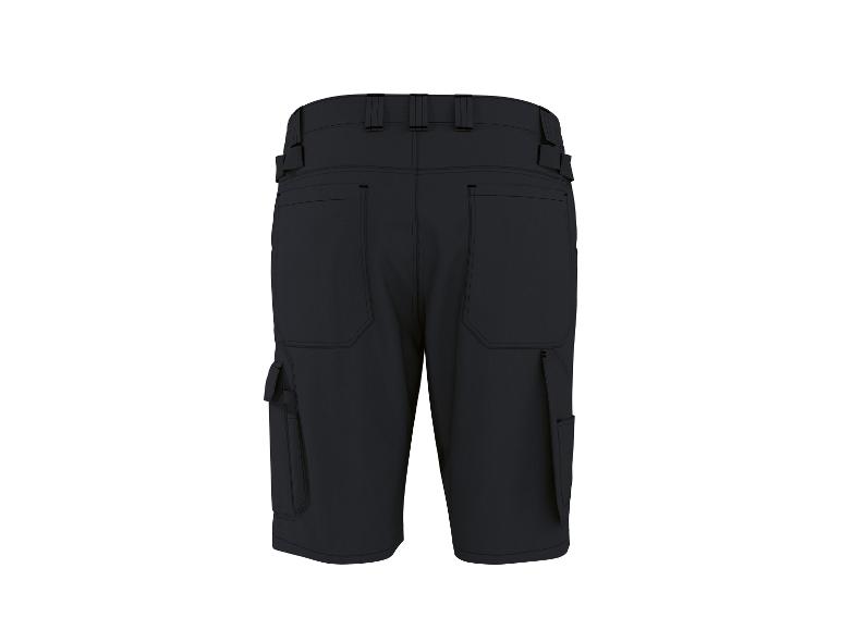 Schwarze Cargo-Shorts für Herren mit Seitentaschen und Gürtelschlaufen.