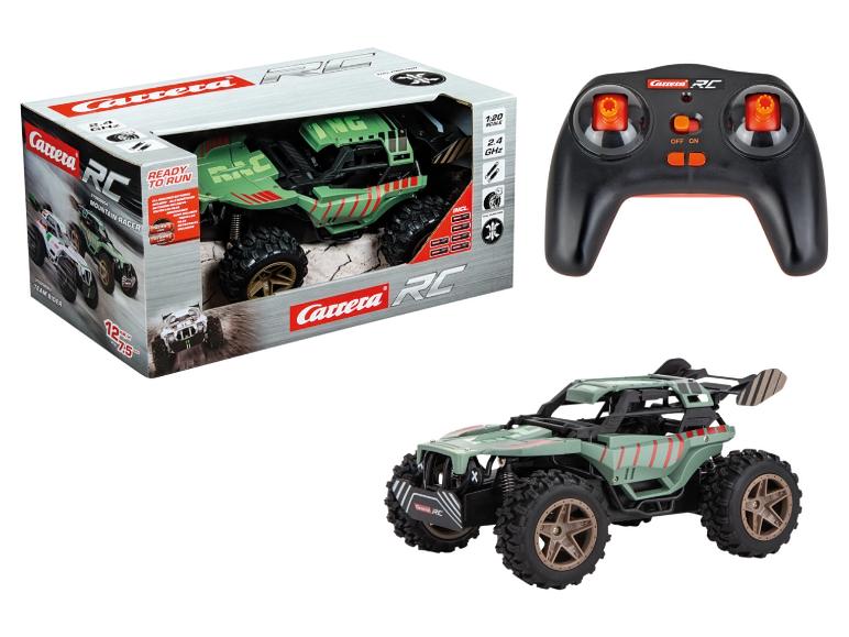 Carrera RC Auto und Fernbedienung, grüner Geländewagen.