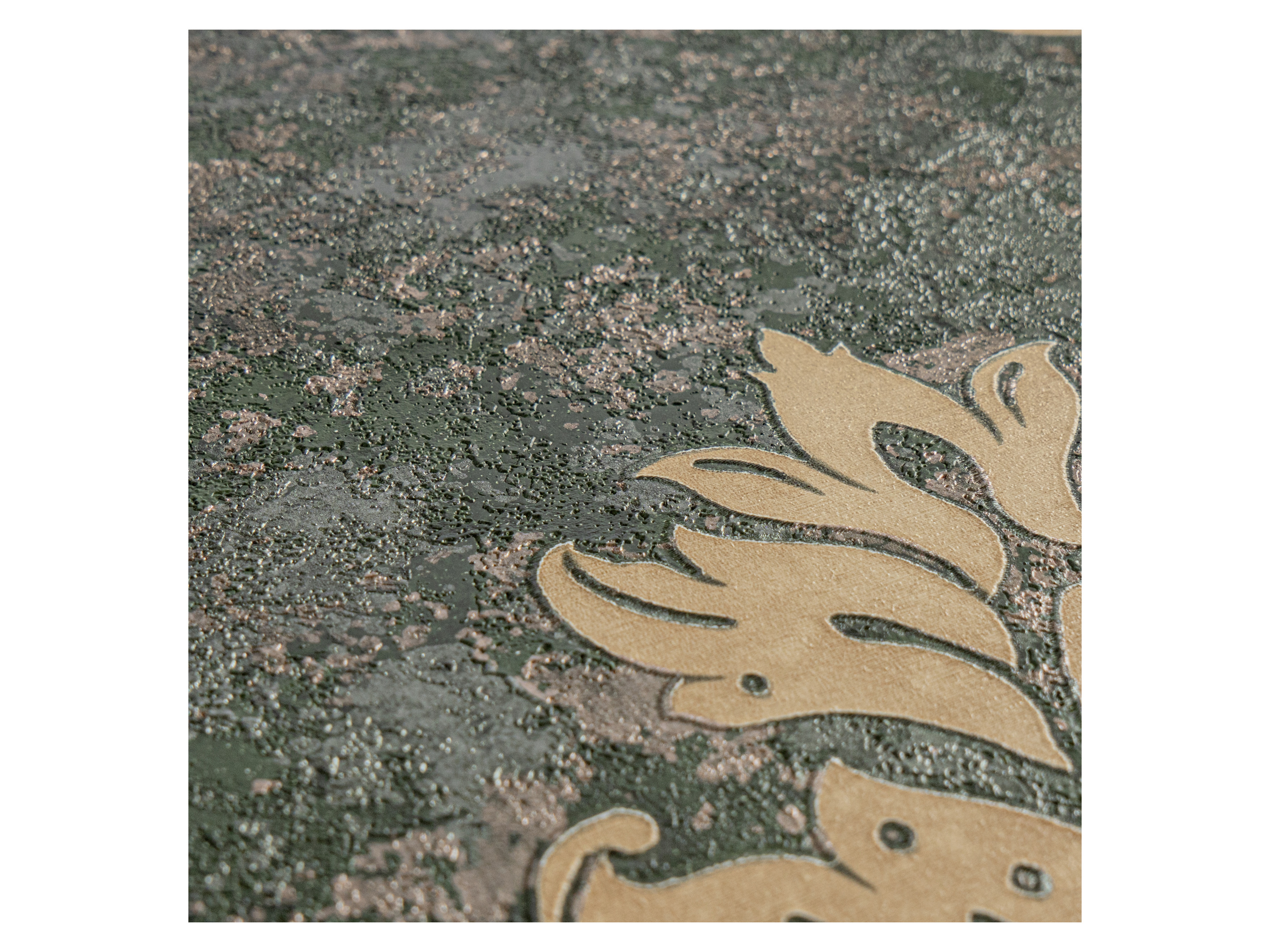 AS CRÉATION Vliestapete (Dunkelgrün mit Goldbeige, 10,05 x 0,53 m) – Bild 3 von 4