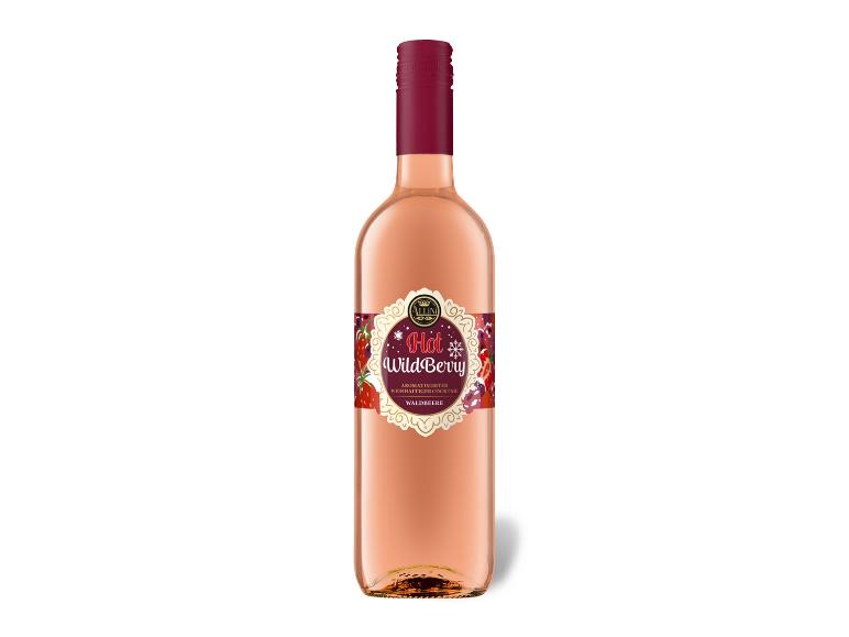 Allini Hot WildBerry Roséweinflasche mit festlichem Beerenetikett.