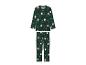 Grüner Pyjama mit Weihnachtsmann- und Tannenbaum-Print