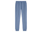 Blaue Jogginghose mit Gummizug.
