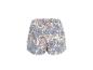 Damen-Shorts mit weiß-blau-rosa Paisley-Muster