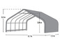 Eine Metall-Carport mit einer Größe von 7,3 Metern Breite und 3,8 Metern Höhe.