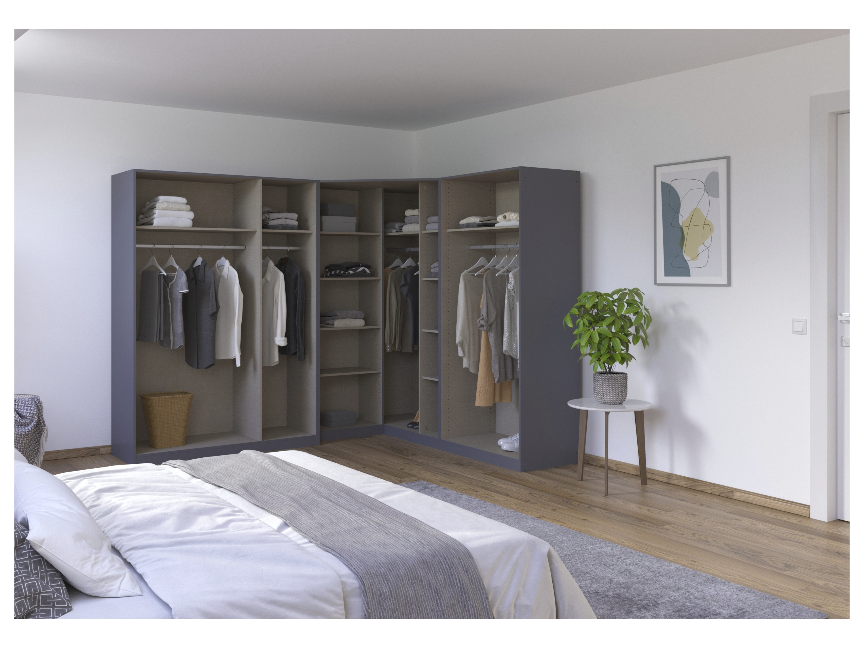 RAUCH BLUE Eckschrank Case (ohne Innen-Aufteilung, grau-metallic) – Bild 3 von 4