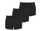 Dreierpack schwarzer Herren-Boxershorts mit elastischem Bund und Nahtdetails.