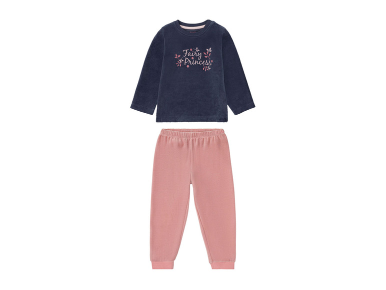 Gehe zu Vollbildansicht: lupilu® Kleinkinder Mädchen Pyjama, aus kuschelig weicher Nicki-Qualität - Bild 2