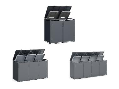 Plats® Mülltonnenbox 2er / 3er / 4er, aus Stahl