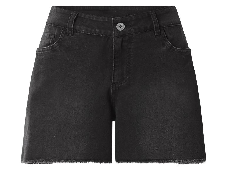 Schwarze Jeans-Shorts mit ausgefranstem Saum