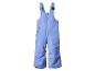 Blauer Kinder-Skioverall mit Reißverschluss und verstellbaren Trägern.