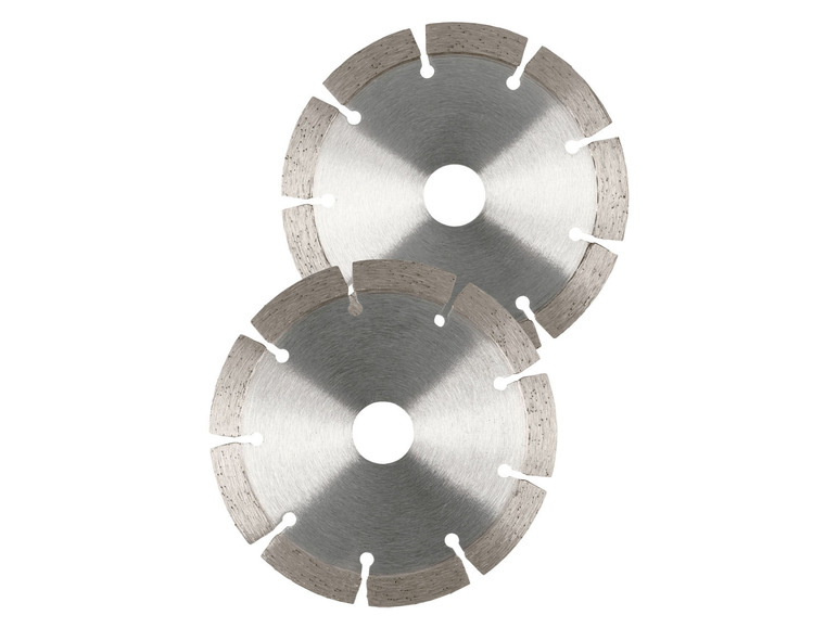 Zwei Diamantscheiben zum Schneiden von Stein.