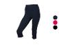 Dunkelblaue Damen-Capri-Leggings mit Farboptionen: Dunkelblau, Pink und Schwarz.