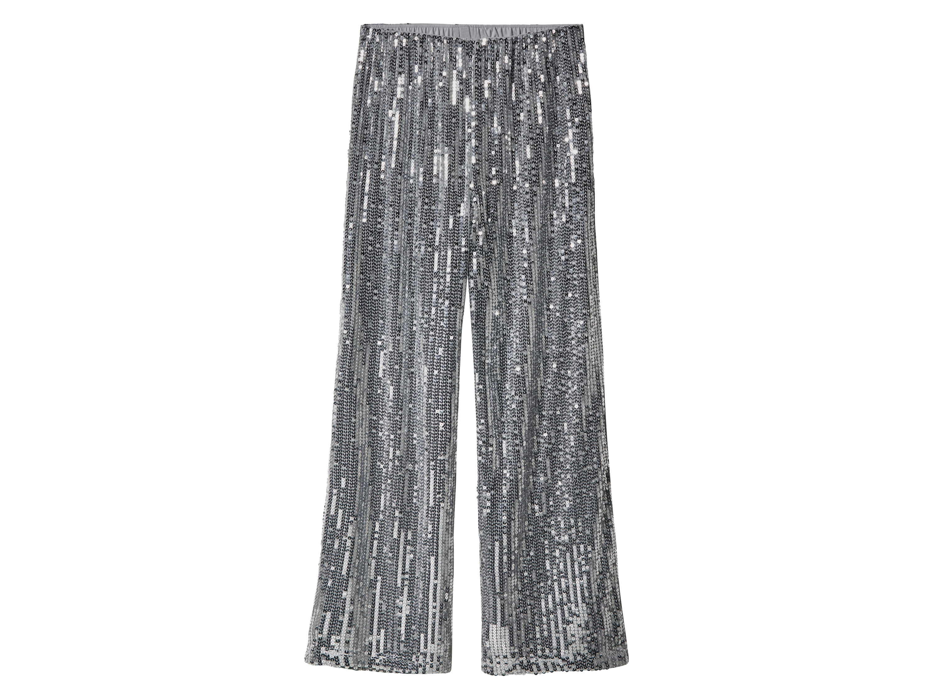 ESMARA® Damen Pailletten-Hose (Silber, XS(32/34))
