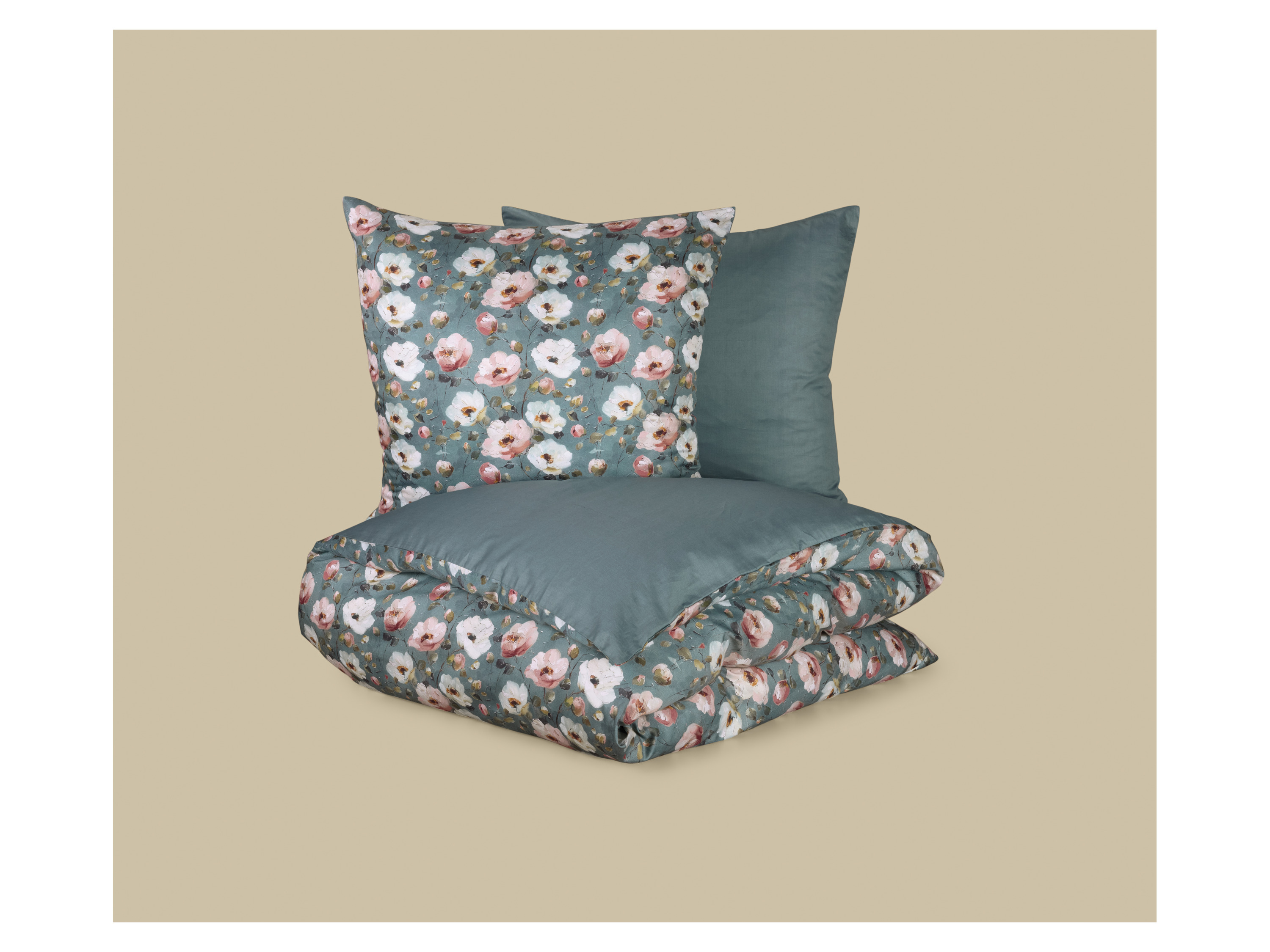 Thumbnail - LIVARNO® Bettwäsche Satin 200 x 220 cm (Blumen/grün)