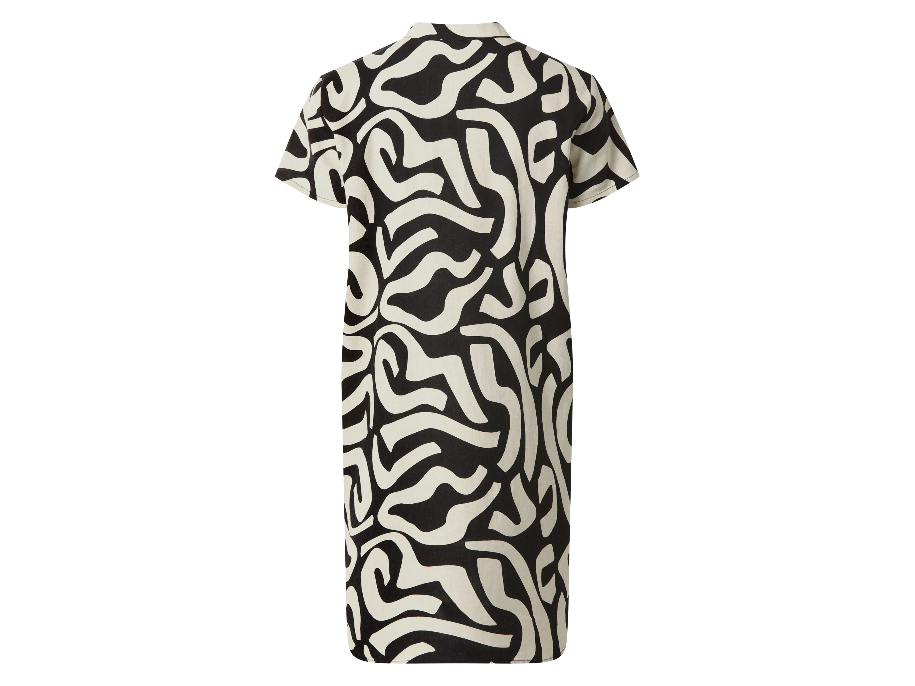 ESMARA® Damen Leinenkleid (schwarz/creme, XS(32/34)) – Bild 3 von 4