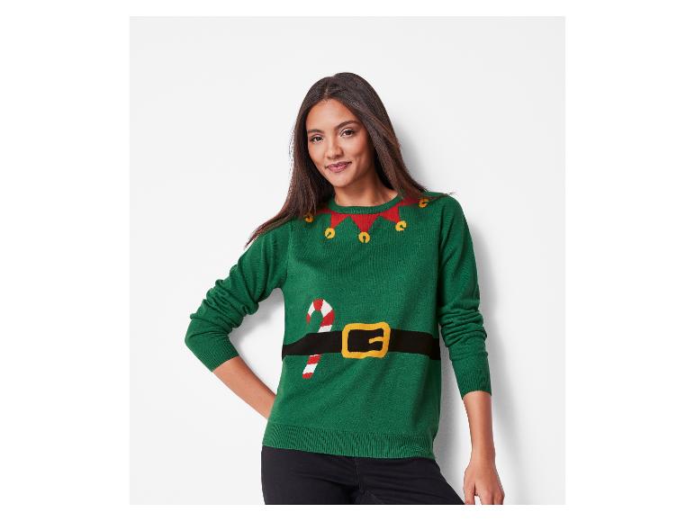 Damen Weihnachtspullover mit LED-Effekt / Weihnachtspullover mit Musik / Weihnachtspullover