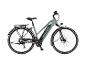 Grünes City-E-Bike mit Gepäckträger und Schutzblechen.
