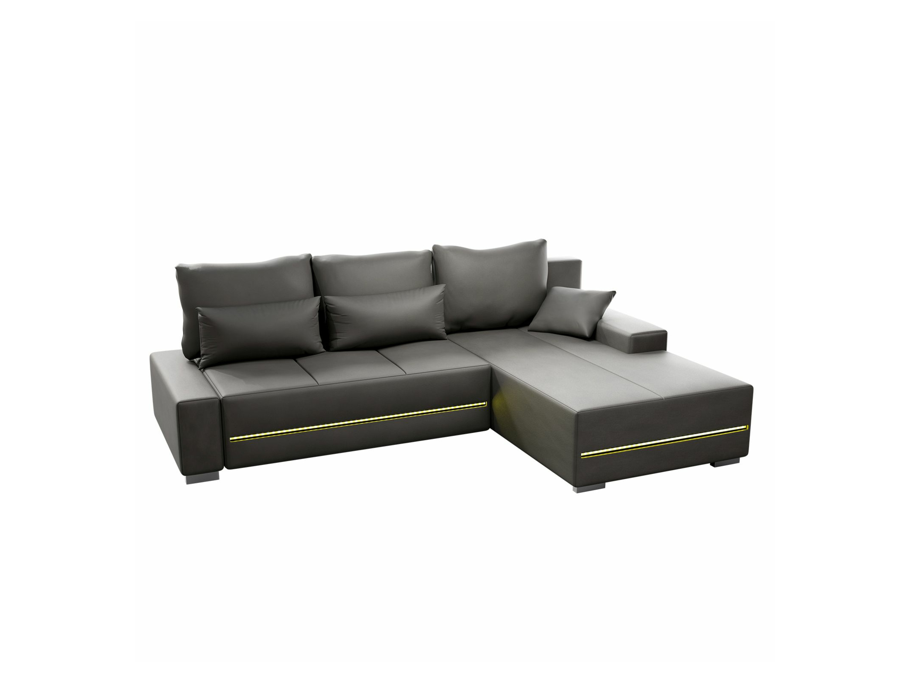 Juskys Davos Sofa LED mit Ottomane  Schlaffunktion (Rechts, Hellgrau)““ | 04260565529989
