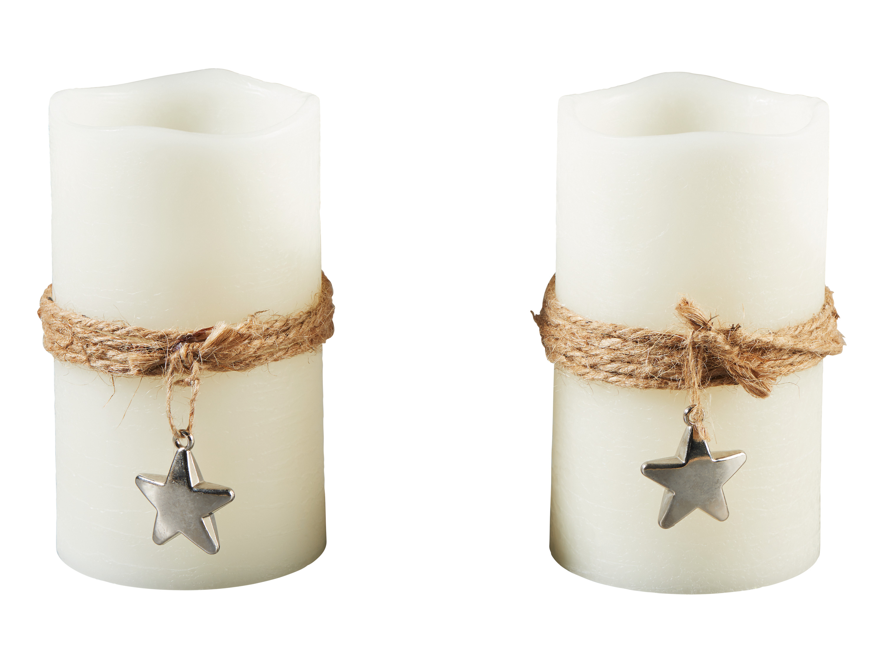 Thumbnail - LIVARNO home Echtwachskerze mit Dekoration LED mit Fernbedienung (Seil und Stern, 2 Stück)