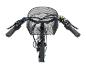 E-Bike-Lenker mit Korb, Display und Gangschaltung.