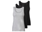 Drei basic Tanktops, ein graues und zwei schwarze.