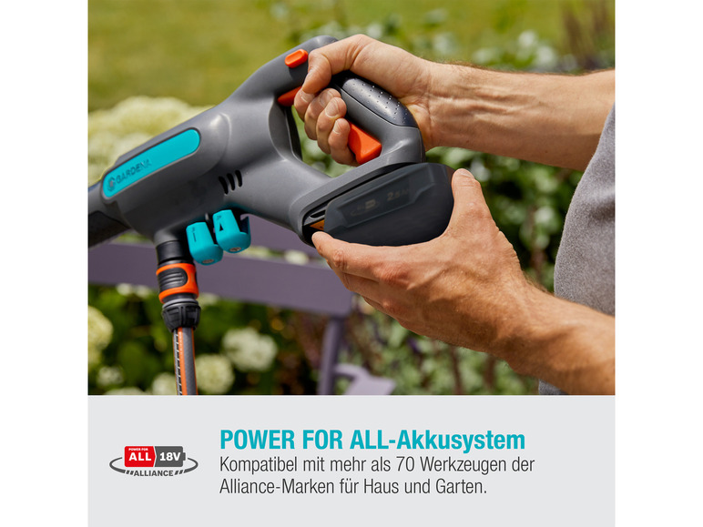 Akku-Mitteldruckreinger 24/18V Premium«, Ready-To-Use bar Set, Gardena 24 P4A »AquaClean