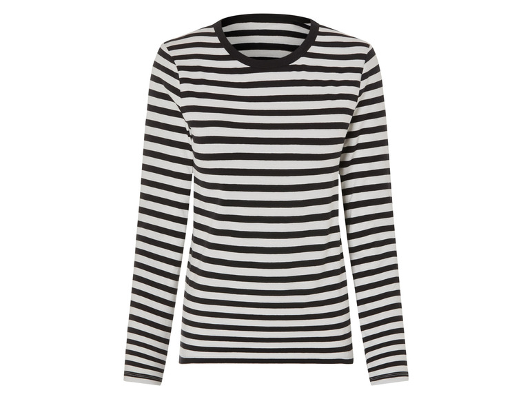 Ein schwarz-weiß gestreiftes Langarmshirt.