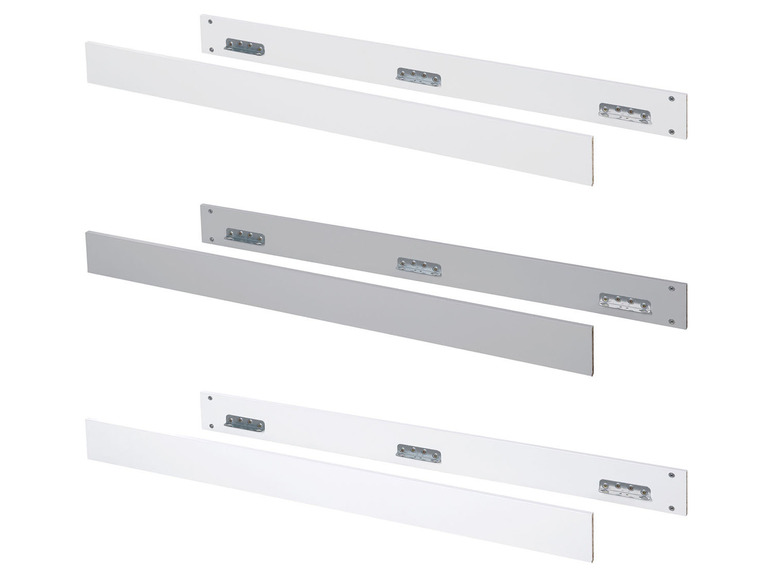 Zwei Sätze Bettschutzgitter in Weiß und Grau