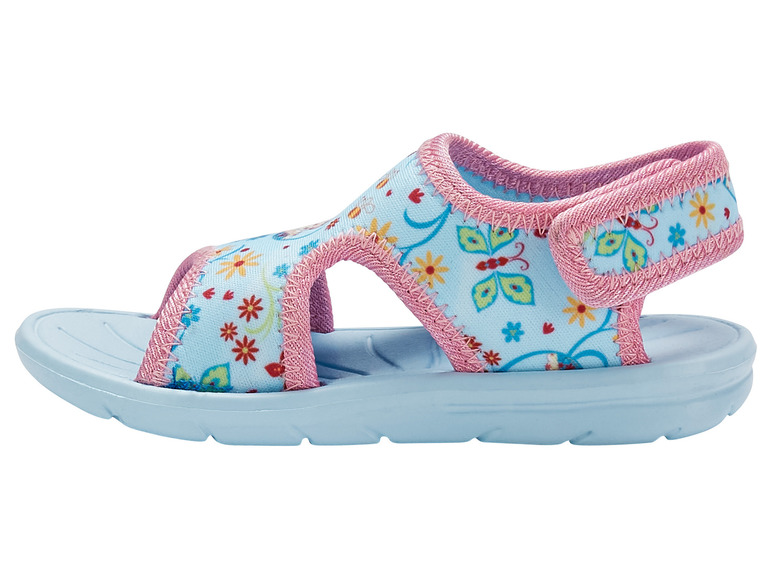 Blaue Kinderschuhe mit Blumenmuster