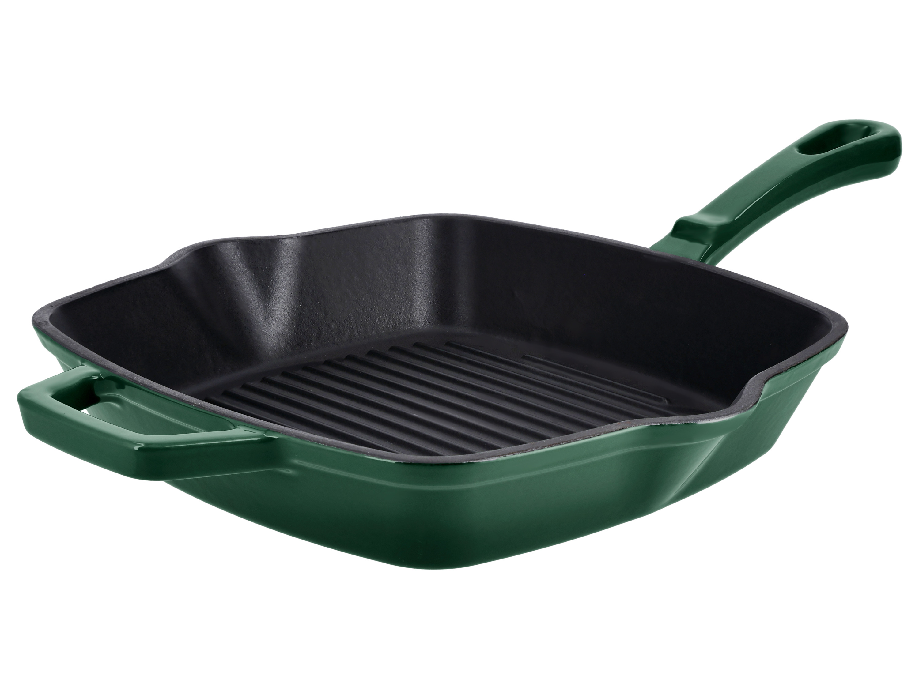 SILVERCREST® Premium-Gusseisengrillpfanne / Premium-Gusseisenpfanne (Eckig, Grün)""