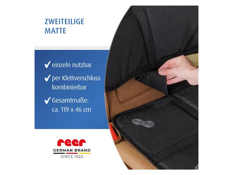 REER TravelKid MaxiProtect Autositz-Schutzunterlage rPET, zweiteilig, einzeln nutzbar, per Klettverschluss kombinierbar, ca. 119 x 46 cm