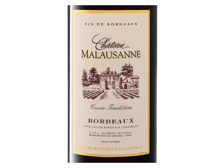 Château Malausanne Cuvée Tradition Bordeaux Weinflasche.