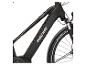 Schwarzes E-Bike mit goldenen Akzenten, zeigt Modell Viator 4.2i.