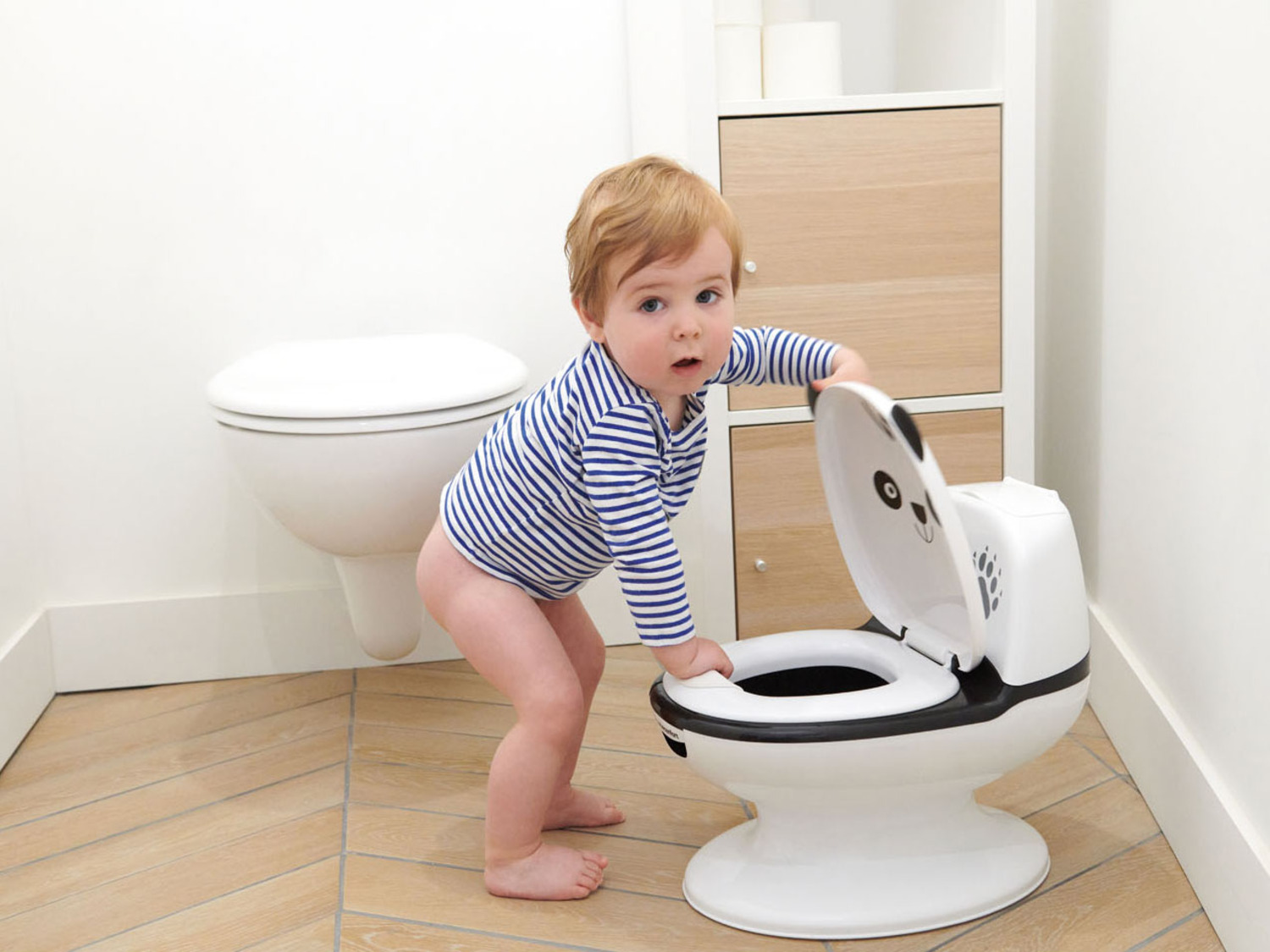 bebeconfort Mini Toilette, mit Panda Spülgeräuschen