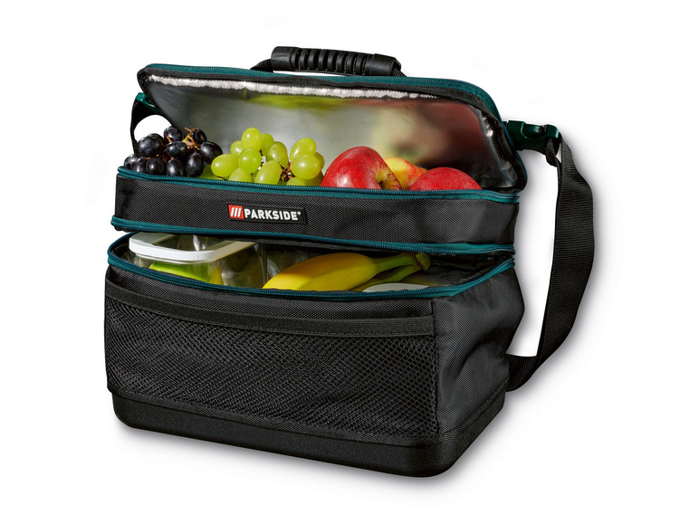Eine Parkside Kühltasche mit Obst und einer Banane.