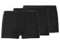 Drei schwarze Herren-Boxershorts, hintereinander angeordnet.