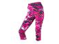 Damen 3/4 Leggings mit Marmormuster in Pink, Schwarz und Weiß.