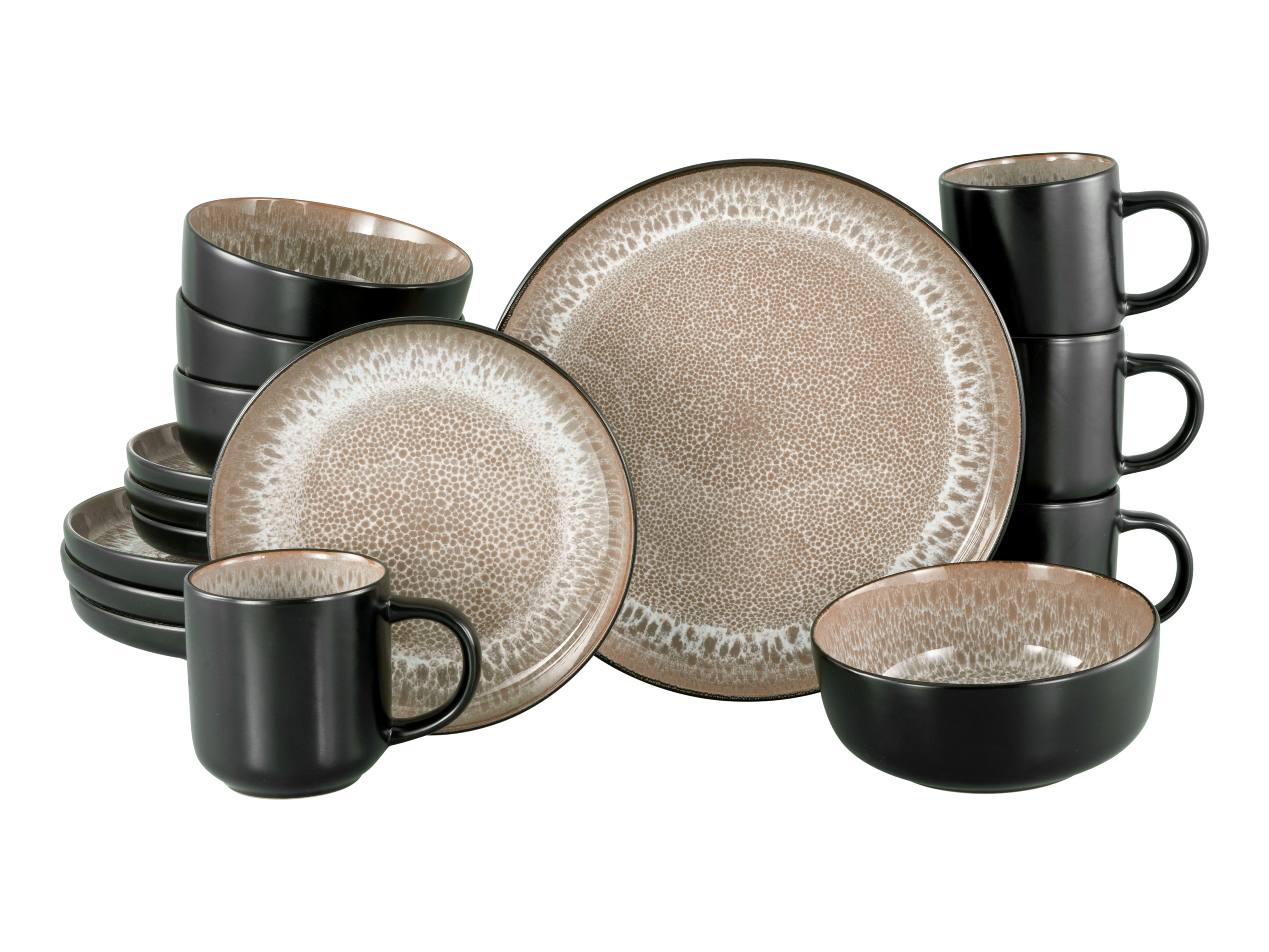 Creatable Kombiservice Nordic Fjord, 16-tlg. (Beige)““ | Kaffeebecher : 300 ml Material: Steinzeug Maße: Speiseteller : ca. L 26 x B 26 x H 3 cm Dessertteller : ca. L 20 x B 20 x H 3 cm Bowls : ca. L 15 x B 15 x H 6 cm Kaffeebecher : ca. L 9 x B 9 x H 10 cm Gewicht: Speiseteller : ca. 950 g Dessertteller : ca. 470 g Bowls : ca. 480 g Kaffeebecher : ca. 350 g““