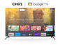 Ein 55 Zoll großer CHIQ-Fernseher mit Google TV, mit Apps wie Prime Video, YouTube und Disney+.