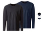 Zwei dunkelblaue und schwarze Langarmshirts von Livergy.