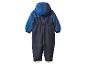 Kinder-Regenanzug in Dunkelblau und Hellblau mit Kapuze.
