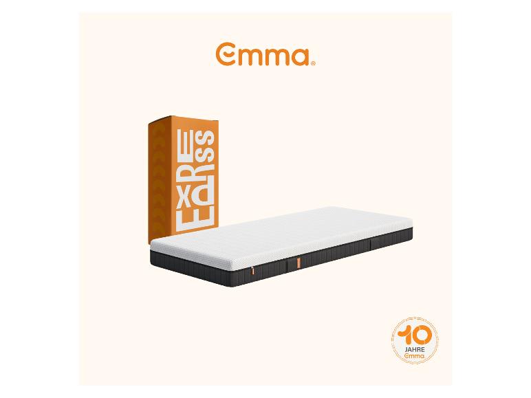 Emma Matratze mit Verpackungskarton und 10-Jahres-Logo.