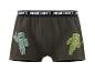 Khakifarbene Jungen-Boxershorts mit Videospiel-Charakteren und Text am Bund.