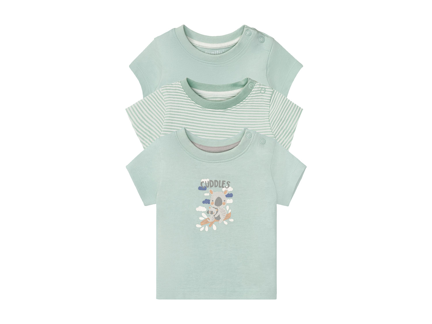 lupilu® Baby T-Shirt 3 Stück (Grün, 74/80) | 04055334545518