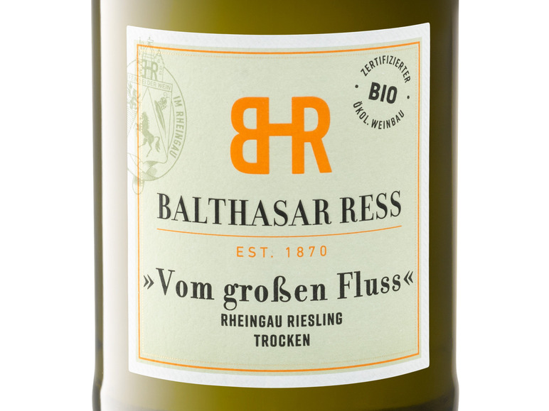BIO Weingut Balthasar Ress Vom Weißwein Fluss vegan, VDP.Gutswein großen trocken 2022 Riesling Rheingau